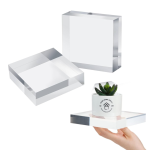 Acrylic Display Block Clear Polished | Acrylic Square Display Block | For Commercial Ads | Retail Display | Size- 4x4x1 Inch  .