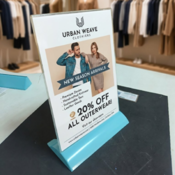 Acrylic Slanted Sign Holder A4  | Display Stand Paper Holder | Vertical Display Stand-A4