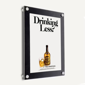 Wall Mount Frame | A3 Acrylic wall Mount Stud Frame Black Border | Photo Frame With Hardware | Acrylic Sandwich Frame| Size-14x19