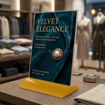 Acrylic Slanted Sign Holder | Display Paper Holder | Card Holder | Vertical Display Stand-A5