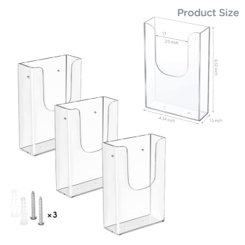 Acrylic A4 Brochure Holder | Clear Acrylic | Flyer Organizer for Magazine | Pamphlet | Booklets | Size - 8.5 x 11.6 inches.