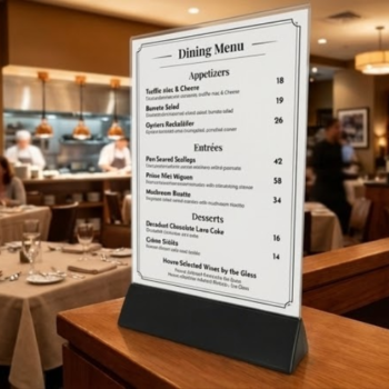 Premium Double-Sided Acrylic  | A4 Sign Holder Display Stand  | Signage Paper Card Holder- A4