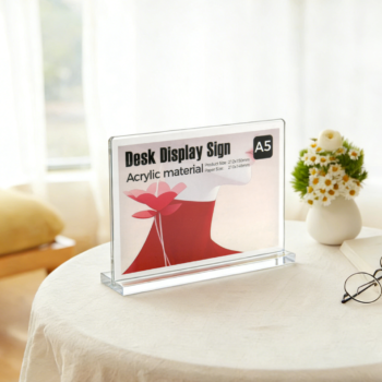 Acrylic Sign Holder with Magnets, T-Style | Magnetic Acrylic Picture Frames | Acrylic Magnetic Menu Holder -5X7"
