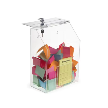 Acrylic Suggestion Box with Lock and Key | Best For Suggestion | Complaint | Donation | Table Top or Wall Mount | Size- 8x6x11 Inches