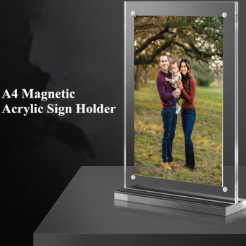 Acrylic Display Stand | Magnetic Picture Frame | Clear Acrylic Picture Holder | For Display Hotels | Office | Home | 8.5x11.7 inches