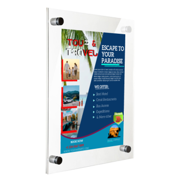 Acrylic wall mount stud frame | Photo Frame With Hardware | Acrylic Sandwich Frame| Photo Size- 20x24inch (Full Frame- 23x27inch) A2