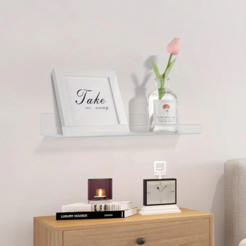 Acrylic Floating Shelves for Wall | Storage and Display | Stylish for Bedroom | Bathroom | Kitchen | Office | pack of 4 | Hover Shelf