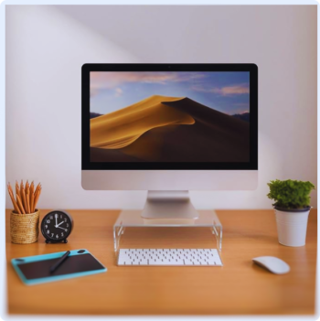 Acrylic Computer Monitor Riser | Stand Holder | Organizer for Table | Clear Desktop  | Laptop | Printer | Accessories | Parts & Display.