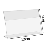 Acrylic Label Holder | Display Tag Holder L-Shape | Size-12x6cm (pack of 20)