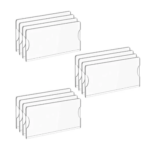 Acrylic Name Plate Holder | Clear Sign Holder with Adhesive Tape | Nameplate Display for Office | Home | Classroom | Size-7x 2.5cm (Pack of 20pcs).