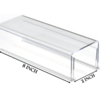 Cubicle Name Plate Holder | Transparent Acrylic Double Sided Sign Tag Holder | For Home | Office | Classroom | Size- 8x2 Inch (Pack of 5).