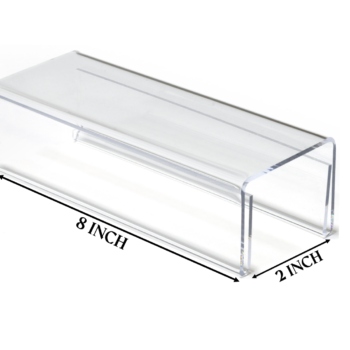 Cubicle Name Plate Holder | Transparent Acrylic Double Sided Sign Tag Holder | For Home | Office | Classroom | Size- 8x2 Inch (Pack of 5).