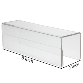 Cubicle Name Plate Holder | Transparent Acrylic Single Sided Sign Tag Holder | For Home | Office | Classroom | Size- 8x2 Inch (Pack of 5).