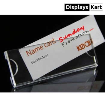 Acrylic Name Plate Holder | Badge Size Name Holder with Adhesive Tape | Rack & Wood shelves Name Plates | Size-7X3cm (Pack of 20pcs).