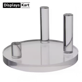 Clear Acrylic Base Display Rack | Crystal Display Stand | PMMA | For Minerals | Stone | Jewelry | Size- 8x8x4cm (Pack of 2).
