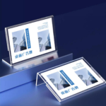 Acrylic Slanted Sign Holder-A6 | Acrylic Card Display Stand | Landscape Photo Frame Holder -A6