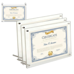 Acrylic Display Stand | Magnetic Picture Frame | Clear Acrylic Certificate Holder -A4 Landscape